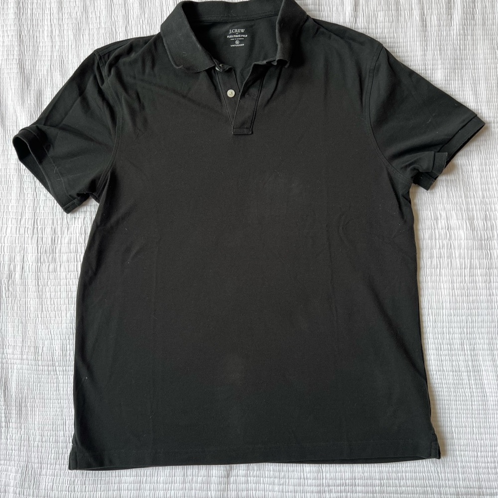 J Crew Factory Black Flex Pique Polo